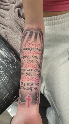 Explore graffiti tattoo ideas, creative tattoo ideas in Round Rock, available at Beto Tats