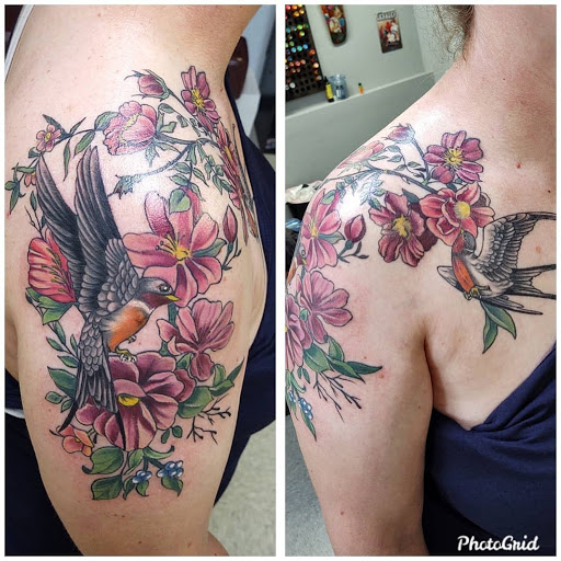 Explore half leg sleeve tattoo ideas for men, creative tattoo ideas in Brighton, available at Valkyrie Tattoos