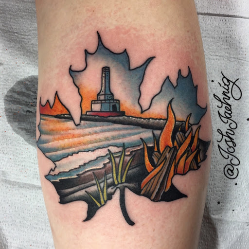 Explore black and white tattoo ideas for men, creative tattoo ideas in Houghton, available at Bramble & Stag Tattoo Parlour