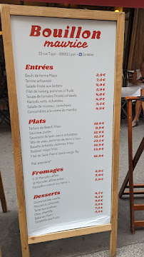 Restaurant Bouillon Maurice à Lyon - menu / carte