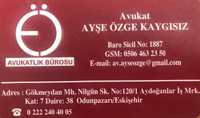 Eskişehir Avukat AYŞE ÖZGE KAYGISIZ YILMAZ