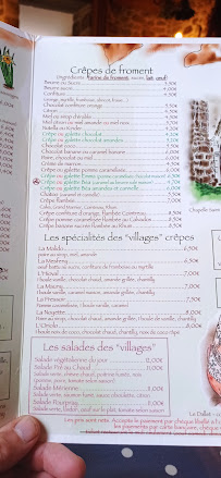 Carte du La Crêperie du Village désormais l'ôté d'la flora à Saint-Alban