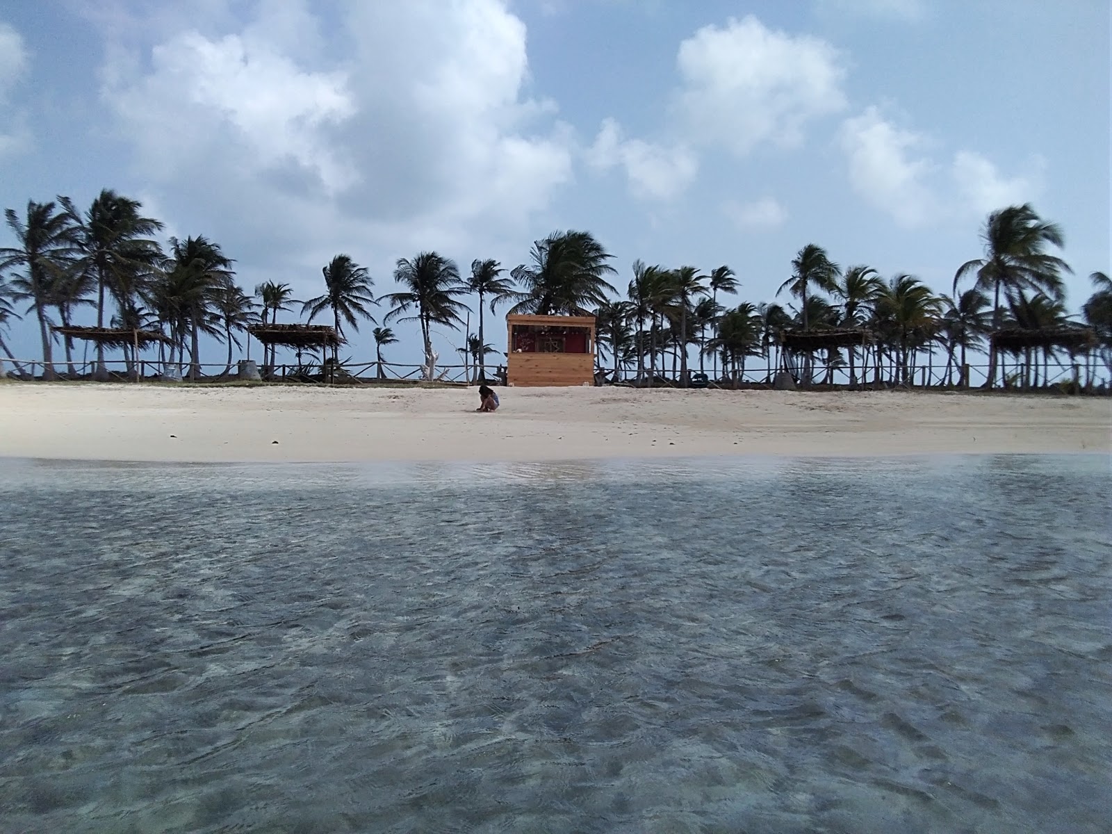Photo de Ogob naga Island beach avec l'eau cristalline de surface