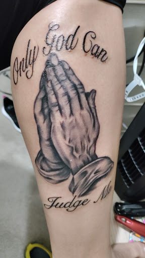 Explore tattoo ideas for men wolf, creative tattoo ideas in San Angelo, available at Good Vibes Only Tattoo Studio
