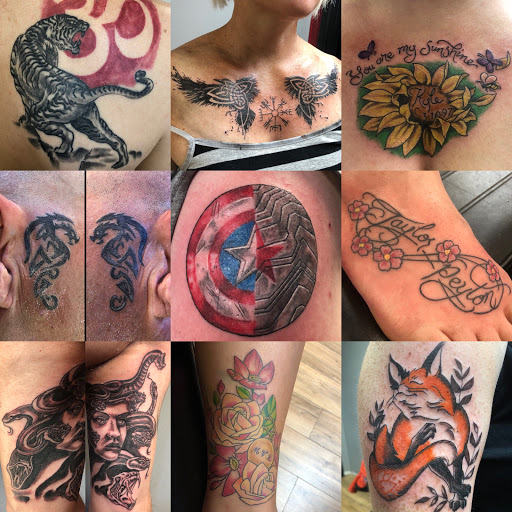 Explore under buttocks tattoo ideas, creative tattoo ideas in Edinboro, available at Tattarrattat Body Art Studio