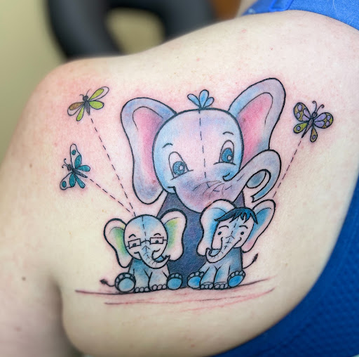 Explore cover up tattoo ideas female shoulder, creative tattoo ideas in Utica, available at Modern Primitive Tattoo