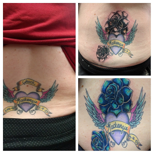 Explore leg tattoo idea, creative tattoo ideas in Akron, available at Knuckle Up Ink Tattoos