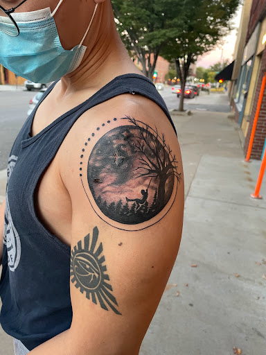 Explore gabriel tattoo ideas, creative tattoo ideas in Lawrence, available at Standard Electric Tattooing