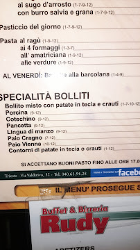 Buffet Birreria da Rudy à Trieste carte