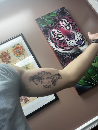 Explore military sleeve tattoo ideas, creative tattoo ideas in Hinesville, available at Dark Horse Art Studios