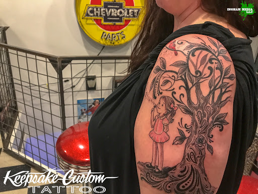 Explore dog tattoo ideas for guys, creative tattoo ideas in Salisbury, available at Keepsake Custom Tattoo & Body Piercing Laser Tattoo Removal