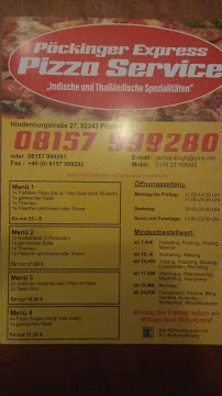 Livraison de pizzas Pöckinger Express Pizzaservice à Pöcking (la carte)