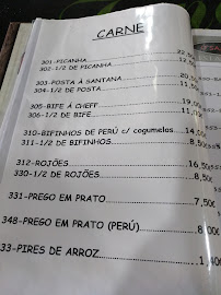 Menu / carte de O'Santana à Leça do Balio