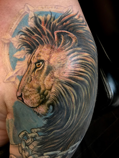 Explore blacklight tattoo ideas, creative tattoo ideas in Addison, available at Cat Tattoo