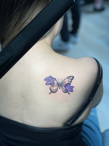 Explore simple thigh tattoo ideas, creative tattoo ideas in Murrysville, available at Blackoak Artistry