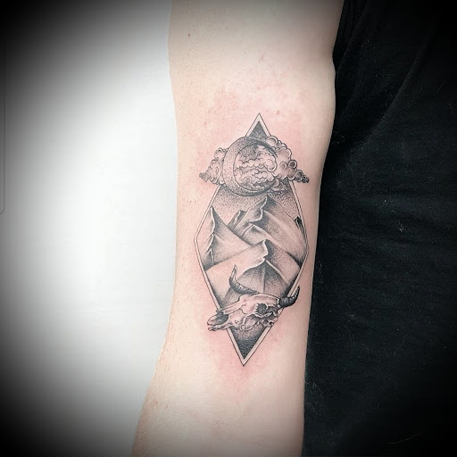 Explore hellscape sleeve tattoo ideas, creative tattoo ideas in Millsboro, available at Tattoo Galaxy (Millsboro) Piercing & Custom tattoos