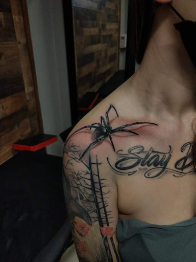 Explore patchwork tattoos ideas, creative tattoo ideas in Rogers, available at Tailored Fit Tattoo and Gallery