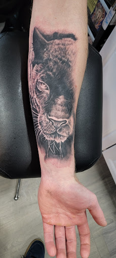 Explore lace tattoo ideas, creative tattoo ideas in Derby, available at Greyscale Tattoo