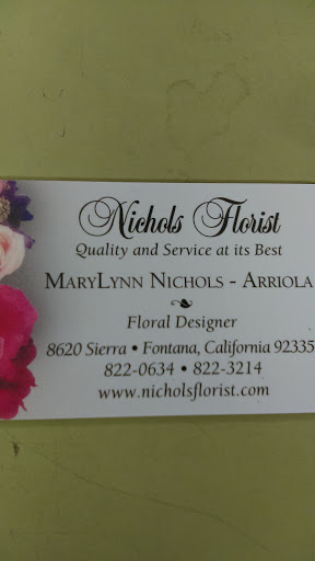 Florist «Nichols Florist», reviews and photos, 8620 Sierra Ave, Fontana, CA 92335, USA