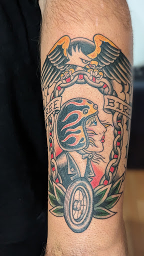 Explore mens behind ear tattoo ideas, creative tattoo ideas in Georgetown, available at Grasshopper Tattoo Studio