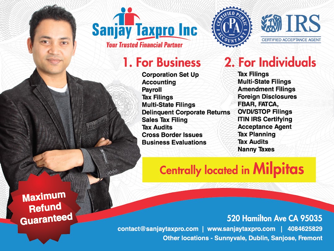 Sanjay Taxpro Inc Indian CPA in Fremont