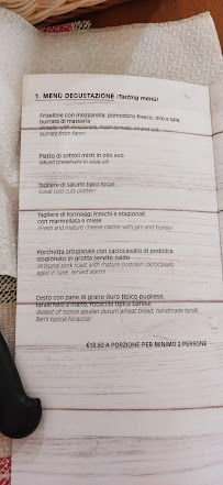 Menu / carte de Vino & Amore à Alberobello