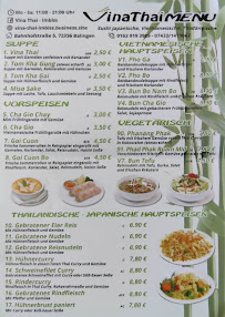 Vina Thai Imbiss à Balingen carte