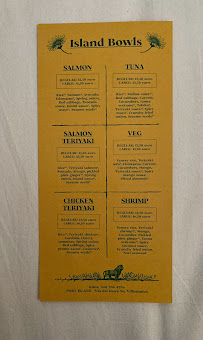 Restaurant Poke Island à Villasimius (le menu)