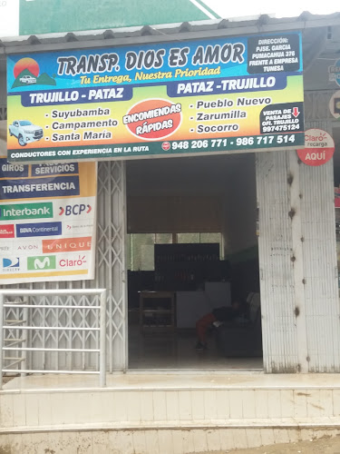 Opiniones de TRANSP. DIOS ES AMOR en Pataz - Oficina de empresa