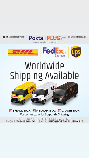 Mailing Service «Postal Plus», reviews and photos, 478 Elden St, Herndon, VA 20170, USA