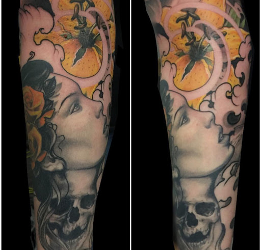 Explore half sleeve tattoo sleeve ideas, creative tattoo ideas in Cedar Falls, available at Studio 938
