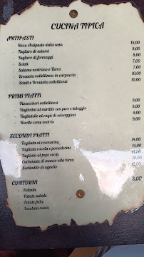 Osteria Del Nibbio à Dorio carte