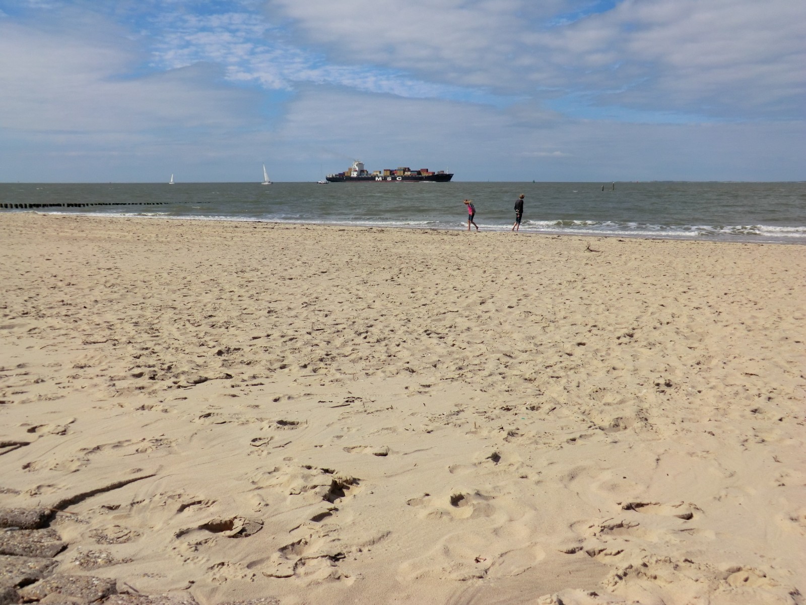 Foto von Strand Breskens und die siedlung