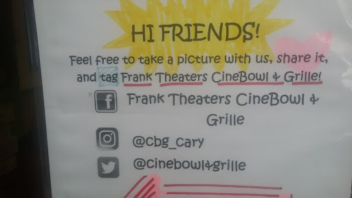 Movie Theater «Frank Theatres CineBowl & Grille at Parkside Town Commons», reviews and photos, 1140 Parkside Main St, Cary, NC 27519, USA