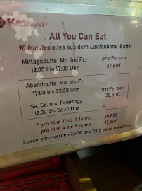 Carte du Kamon Sushi Bar à Frankfurt