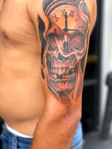 Explore chicago flag tattoo ideas, creative tattoo ideas in Goose Creek, available at Red Kirin Tattoo