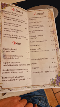 Menu / carte de Antica Trattoria Antenore à Torreglia