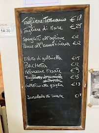 Carte du Trattoria La Merenda à Campiglia Marittima