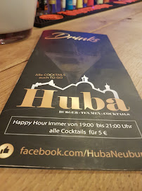 Carte du Huba Neuburg - Tex Mex - Burger - Cocktails à Neuburg an der Donau