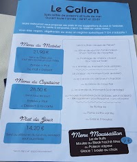 Carte du Restaurant Le Galion à Damgan