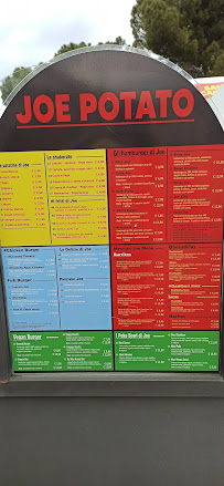 Menu / carte de Joe Potato à L'Aquila