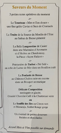 Menu du Georges Blanc à Vonnas