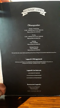 Legend's à Schopfheim menu