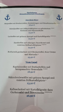 Menu / carte de Das Strandrestaurant Nienhagen à Nienhagen