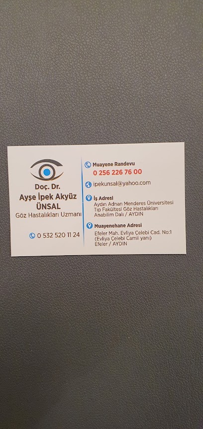 Göz Doktoru Doç. Dr. Ayşe İpek Akyüz Ünsal muayenehanesi/ #Ophthalmologist/ #Augenarztpraxis