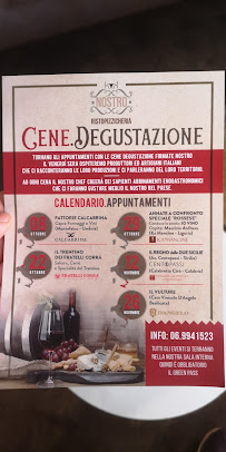 Menu du Nostro - Pizzicheria Moderna à Cerveteri
