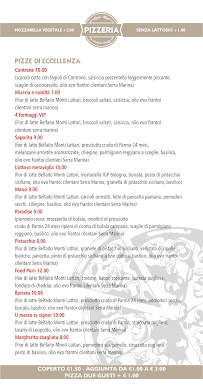 Carte du La pizza di Aniello Mansi à Salerno