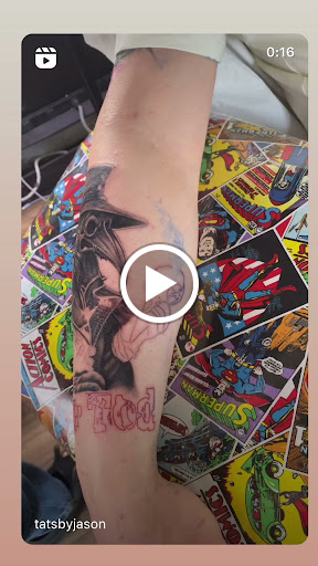 Explore death tattoo ideas, creative tattoo ideas in Bethlehem, available at Studio 33 Piercings by Angi