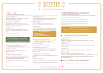 Menu du Café Suzette à Lyon