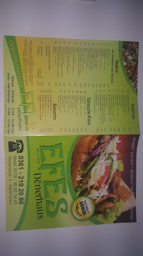 Menu / carte de Efes Dönerhaus à Erfurt